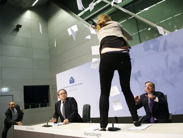ECB protester