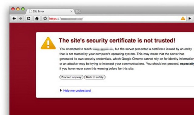 Một cảnh báo bảo mật khi người dùng Chrome truy cập một website được Google nhận diện 