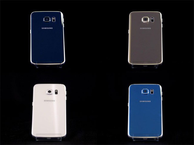 Galaxy S6 và Galaxy S6 Edge có nhiều màu khác nhau - Ảnh: Bloomberg.