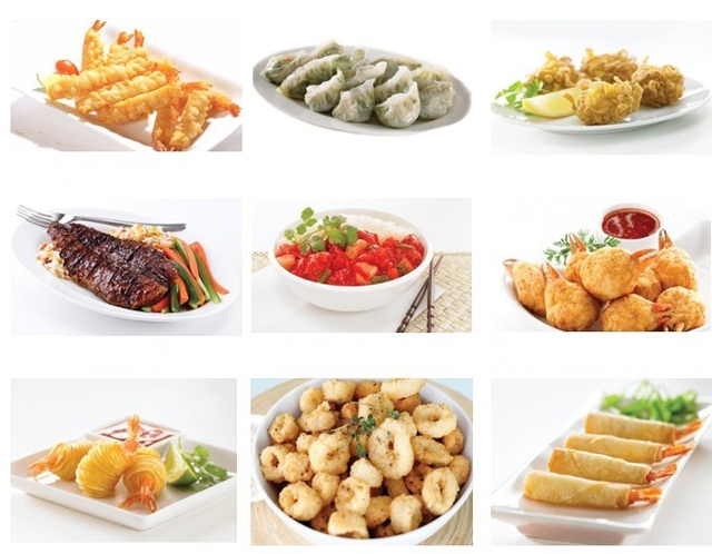 Một số sản phẩm thủy hải sản chế biến của công ty.