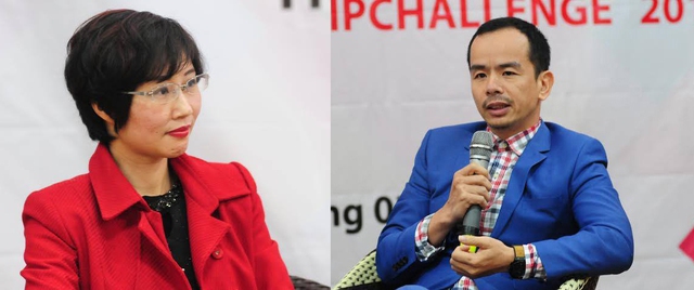 Chuyên gia thương hiệu - ThS. Đặng Thanh Vân (trái) và chuyên gia Nguyễn Đức Sơn.