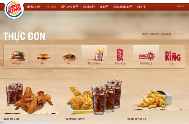 
Burger King Việt Nam giờ đã bán cả gà rán, cả khoai tây chiên và cơm - những món ăn phù hợp với sở thích của khách hàng Việt.
