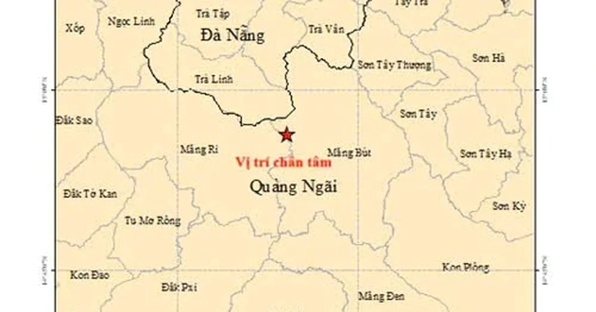 Chưa đầy 8 giờ, một xã ở Quảng Ngãi xảy ra 4 trận động đất