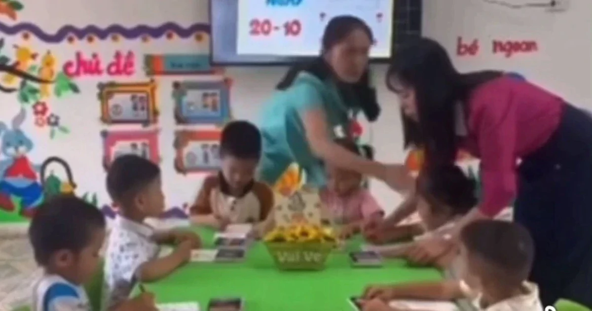 Hai giáo viên mầm non "tác động" vào mặt bé gái trong giờ học