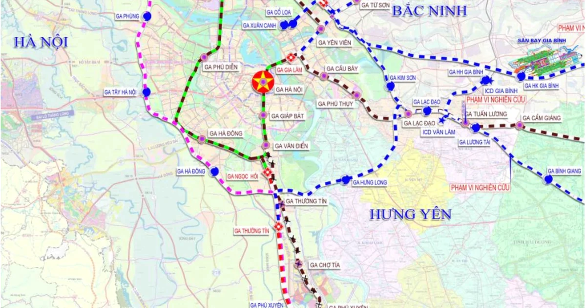 Quy hoạch tuyến đường sắt vành đai phía Đông Hà Nội dài hơn 48km