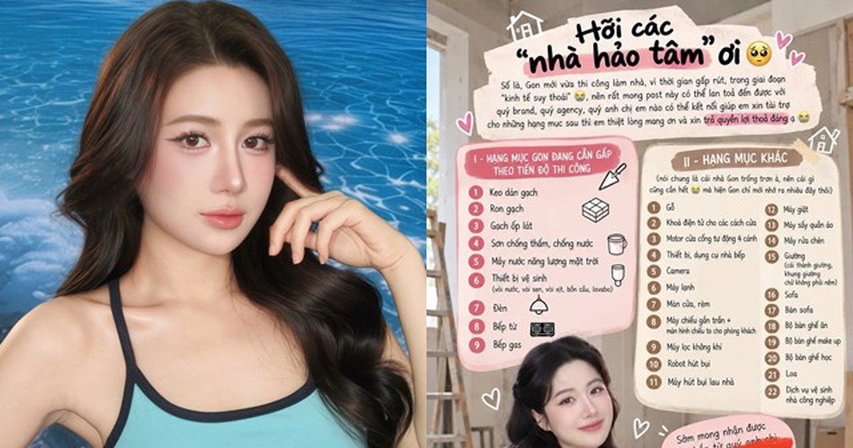 TikToker 3,3 triệu followers “xây nhà kêu gọi tài trợ từ keo dán gạch đến bếp gas” gây tranh cãi