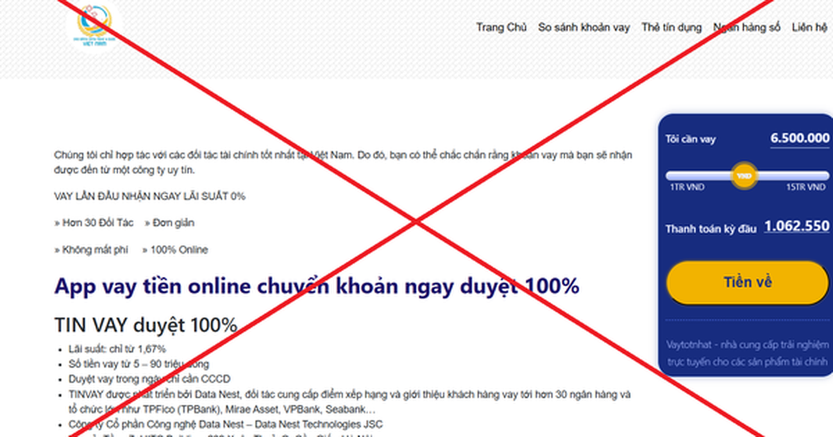 Website trường cao đẳng bị giả mạo, quảng cáo app vay tiền online