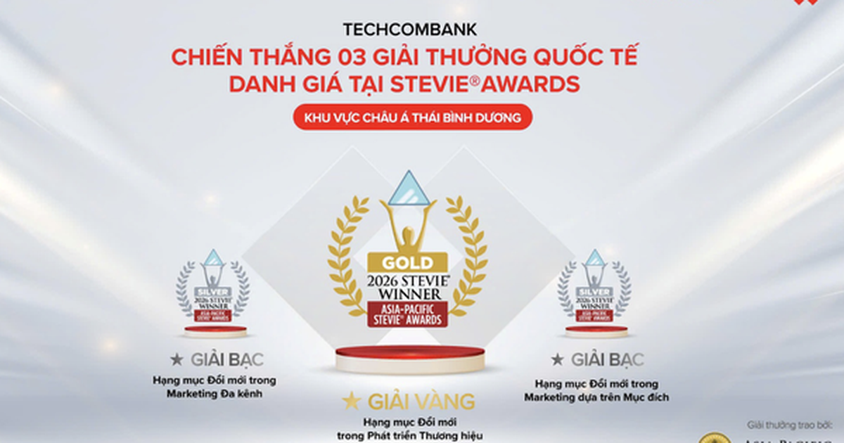 Vượt hơn 1.000 đề cử, Techcombank xác lập "hat-trick" Giải Vàng Stevie Awards Châu Á – Thái Bình Dương