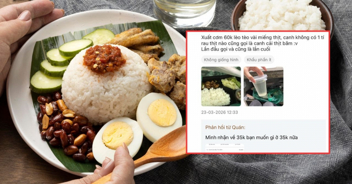 Tranh cãi suất cơm 60k nhận về vài miếng vụn, chủ quán đáp trả: "Mình nhận lại 35k thì bạn muốn gì ở 35k?"