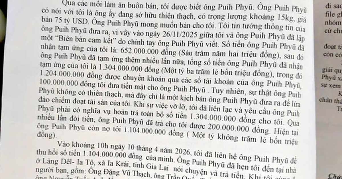 Đòi lại tiền tạm ứng mua thiên thạch 75 tỉ USD, người đàn ông bị đánh nhập viện