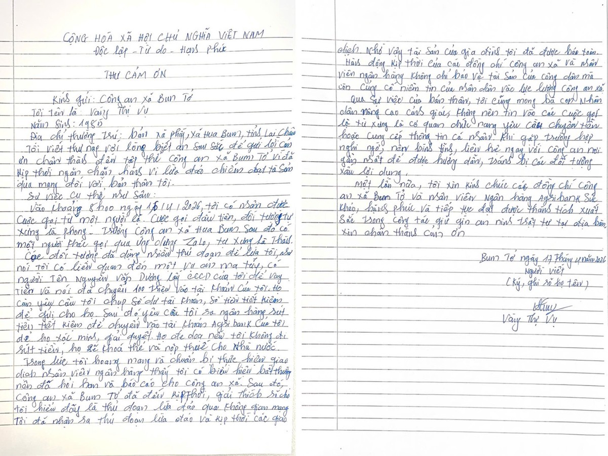 Người phụ nữ 40 tuổi đến ngân hàng Agribank rút tiền tiết kiệm, nhân viên phát hiện dấu hiệu lạ lập tức báo công an