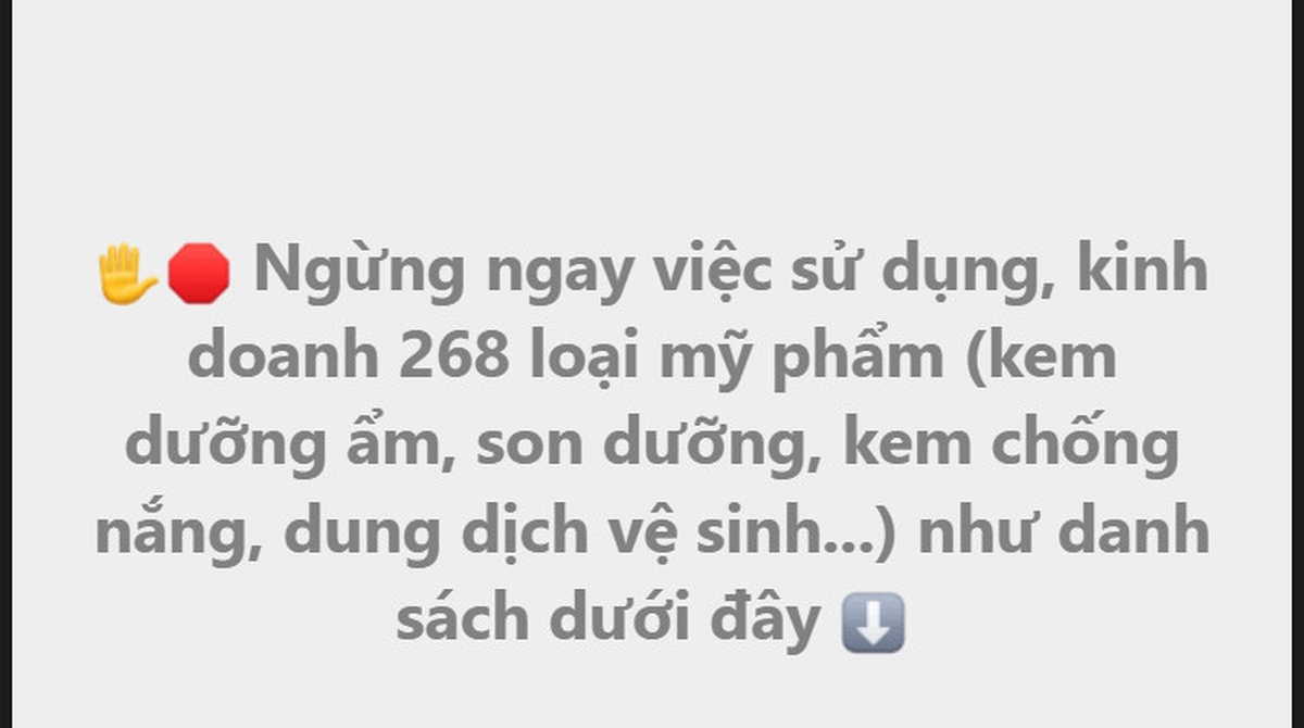 Cảnh báo về 268 loại mỹ phẩm cần ngừng sử dụng ngay lập tức