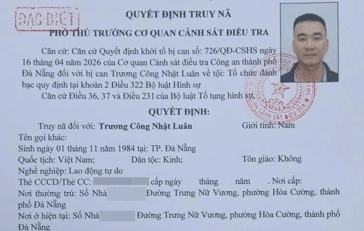 Truy nã đặc biệt “ông trùm” Trương Công Nhật Luân, truy vết dòng tiền hơn 350 tỷ đồng