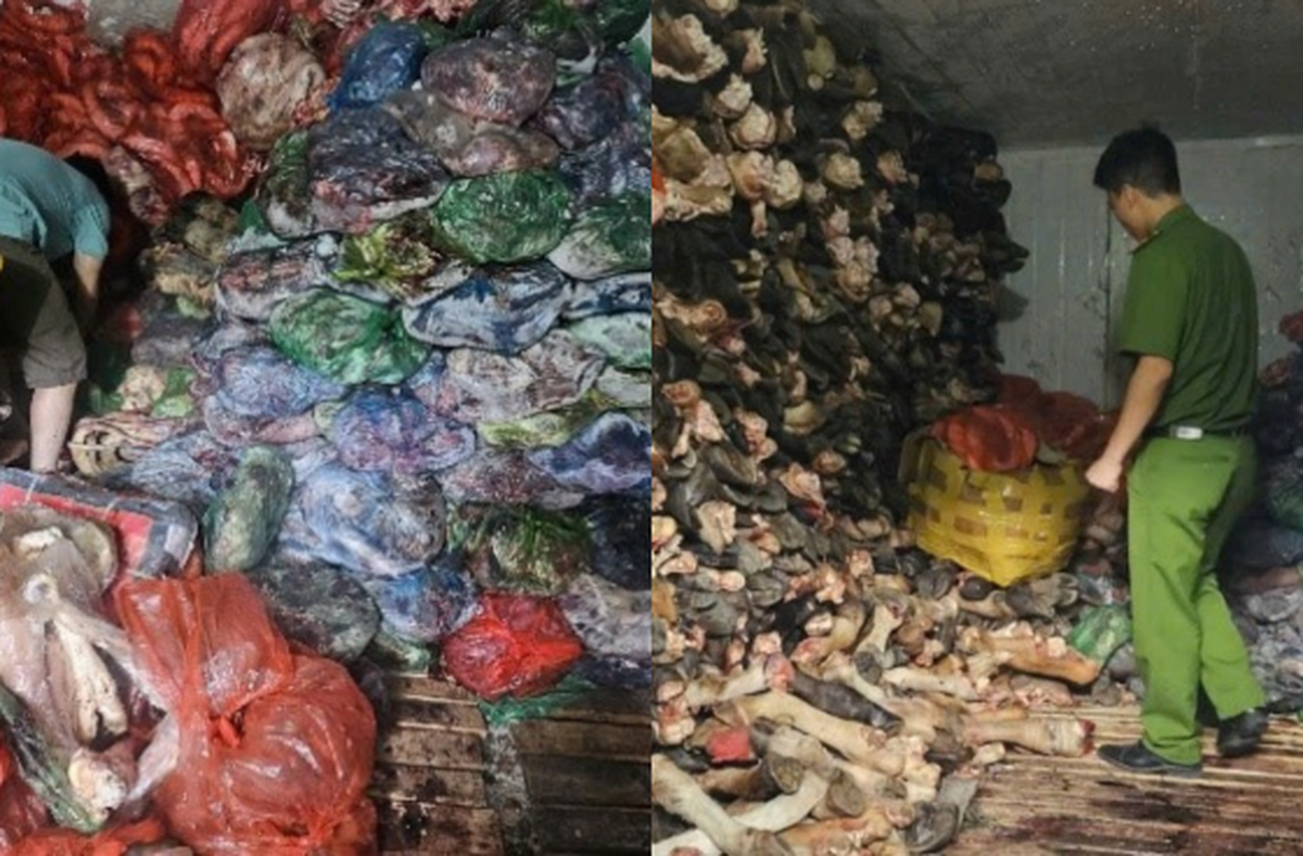 Tiến hành kiểm tra, thu giữ 1.200 kg nội tạng, xương bò bẩn tại một cơ sở kinh doanh ở Hà Nội