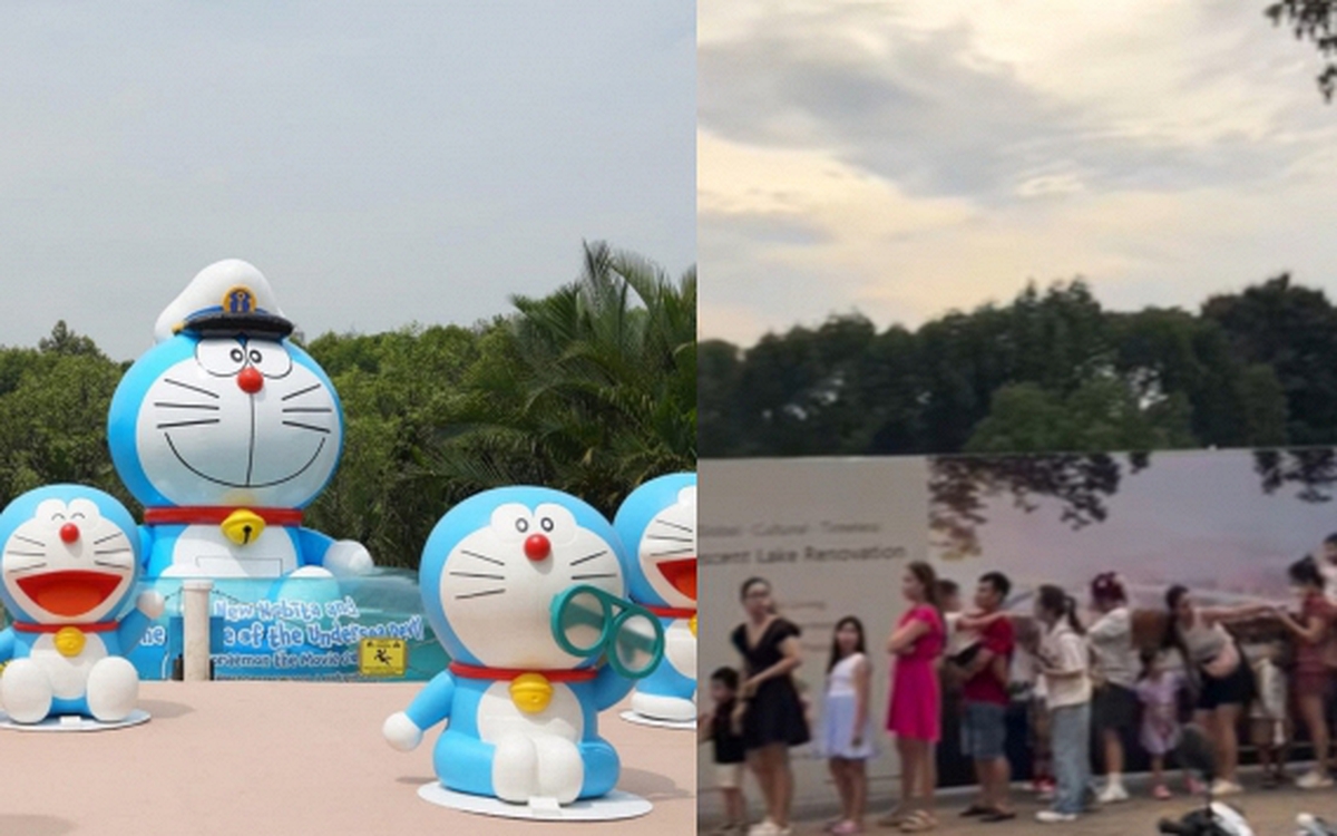 Doraemon khổng lồ lần đầu xuất hiện tại Việt Nam, hàng trăm người xếp hàng chờ check-in