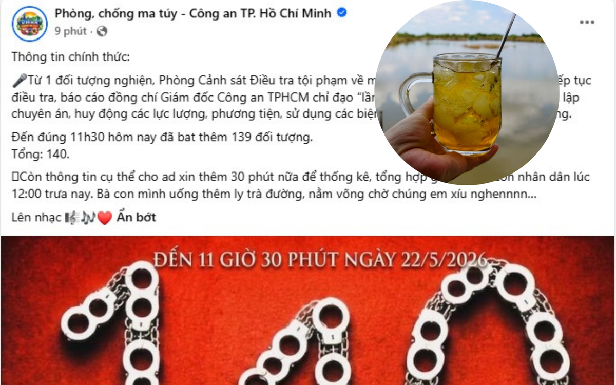 “Uống ly trà đường, nằm võng chờ”: Món nước quốc dân của người miền Tây bất ngờ được Fanpage Cảnh sát phòng chống ma túy TP.HCM nhắc đến