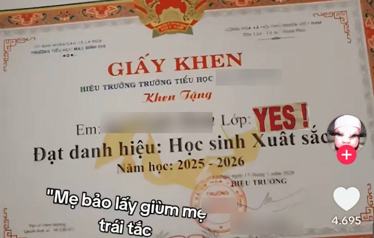 Tờ giấy khen gây "sóng gió" nhất lúc này: 1 phép thử lọc được bao nhiêu người kém tinh tế