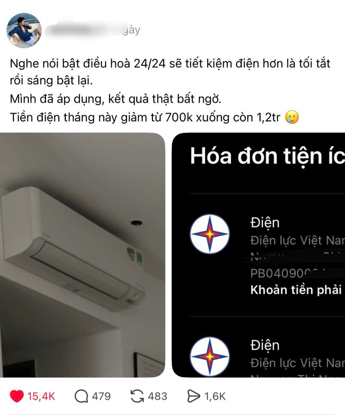 Hóa đơn điện khiến các gia đình đau đầu: Trên mạng chia sẻ đủ mẹo tiết kiệm, có người nghe theo bật điều hoà 24/24 và nhận cái kết bất ngờ