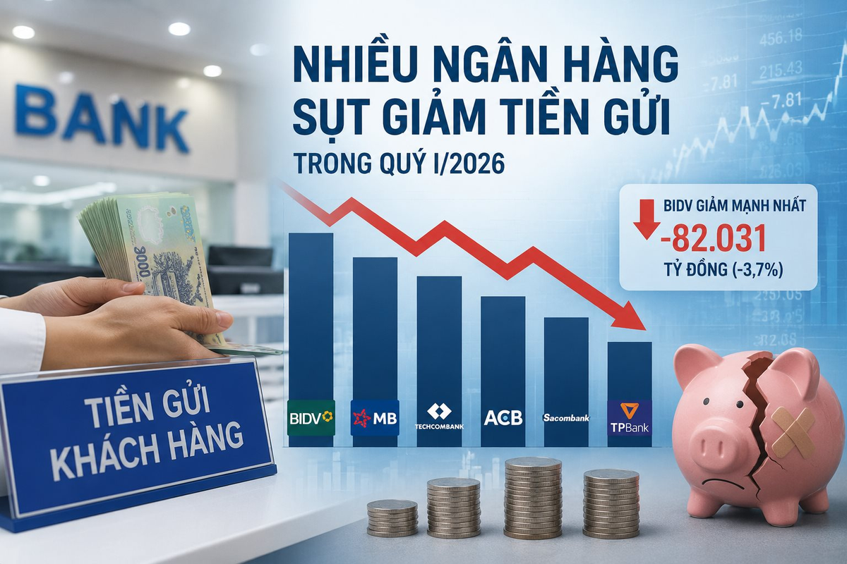 Nhiều ngân hàng tư nhân lớn bị sụt giảm tiền gửi hàng chục nghìn tỷ đồng trong quý đầu năm