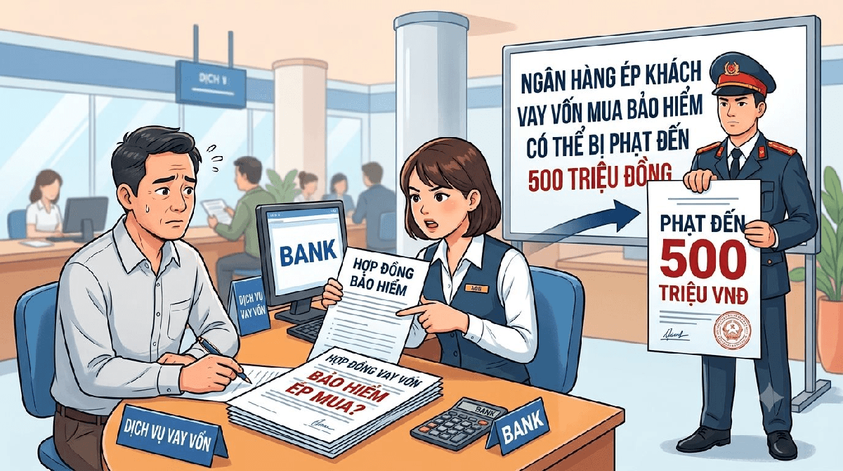 Ngân hàng ép khách vay vốn mua bảo hiểm có thể bị phạt đến 500 triệu đồng