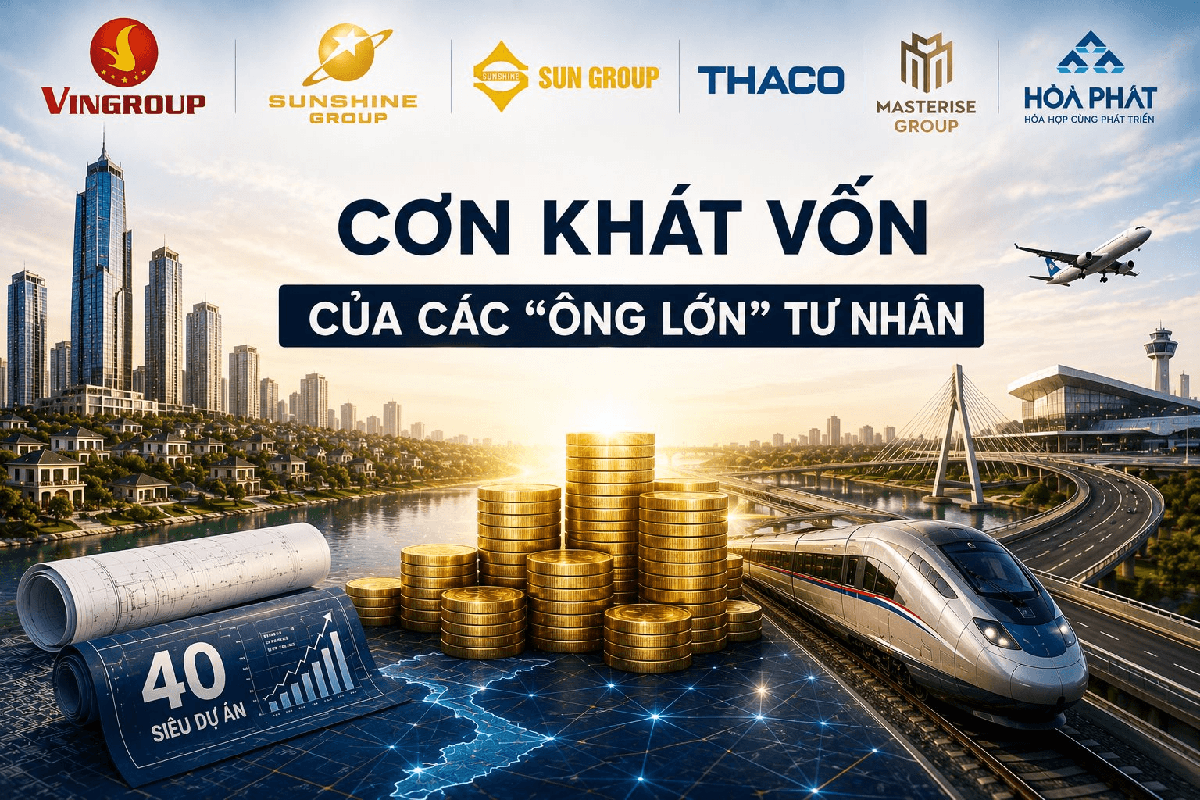 6 "đại gia" tư nhân Việt Nam cần gần 5 triệu tỷ đồng cho các siêu dự án trong 15-20 năm tới