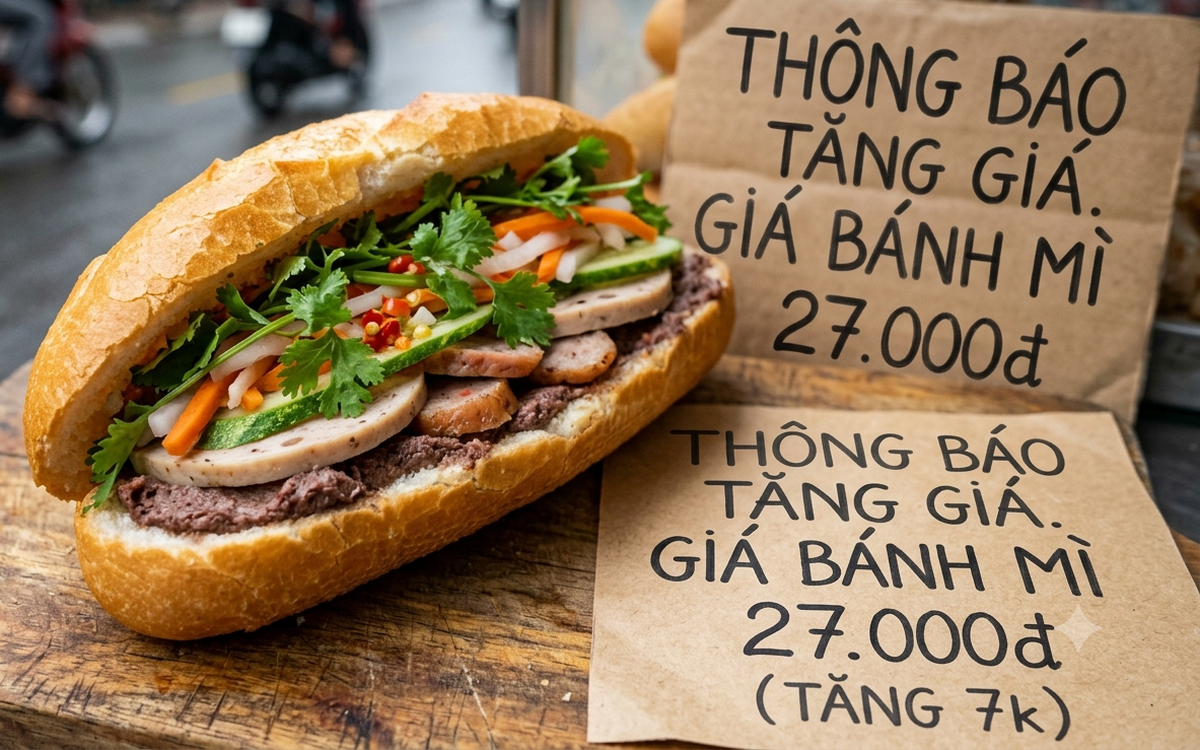 "Tăng giá ổ bánh mỳ từ 20.000 đồng lên 27.000 đ...