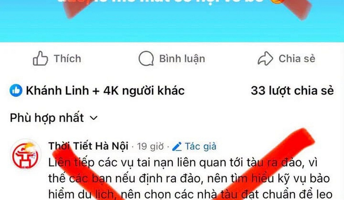 Xác minh, xử lý fanpage "Thời Tiết Hà Nội" vì đăng thông tin chưa kiểm chứng, gây hoang mang
