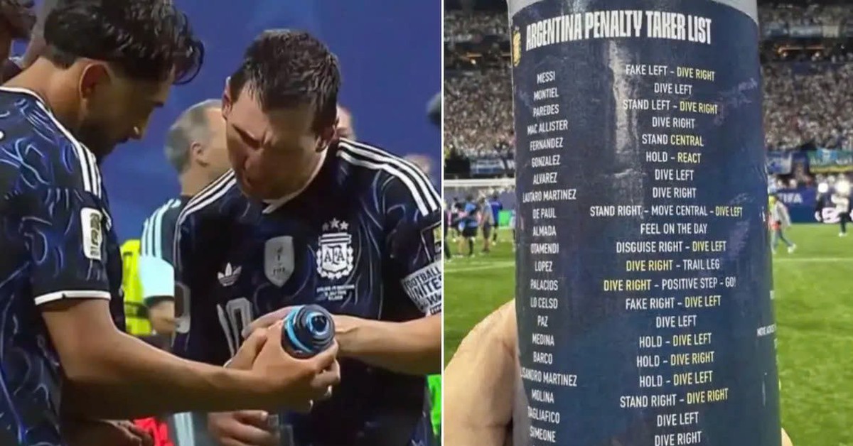 Khoảnh khắc gây sốt: Messi cùng dàn sao Argentina vây quanh chiếc bình nước của Jordan Pickford, phát hiện điều bất ngờ