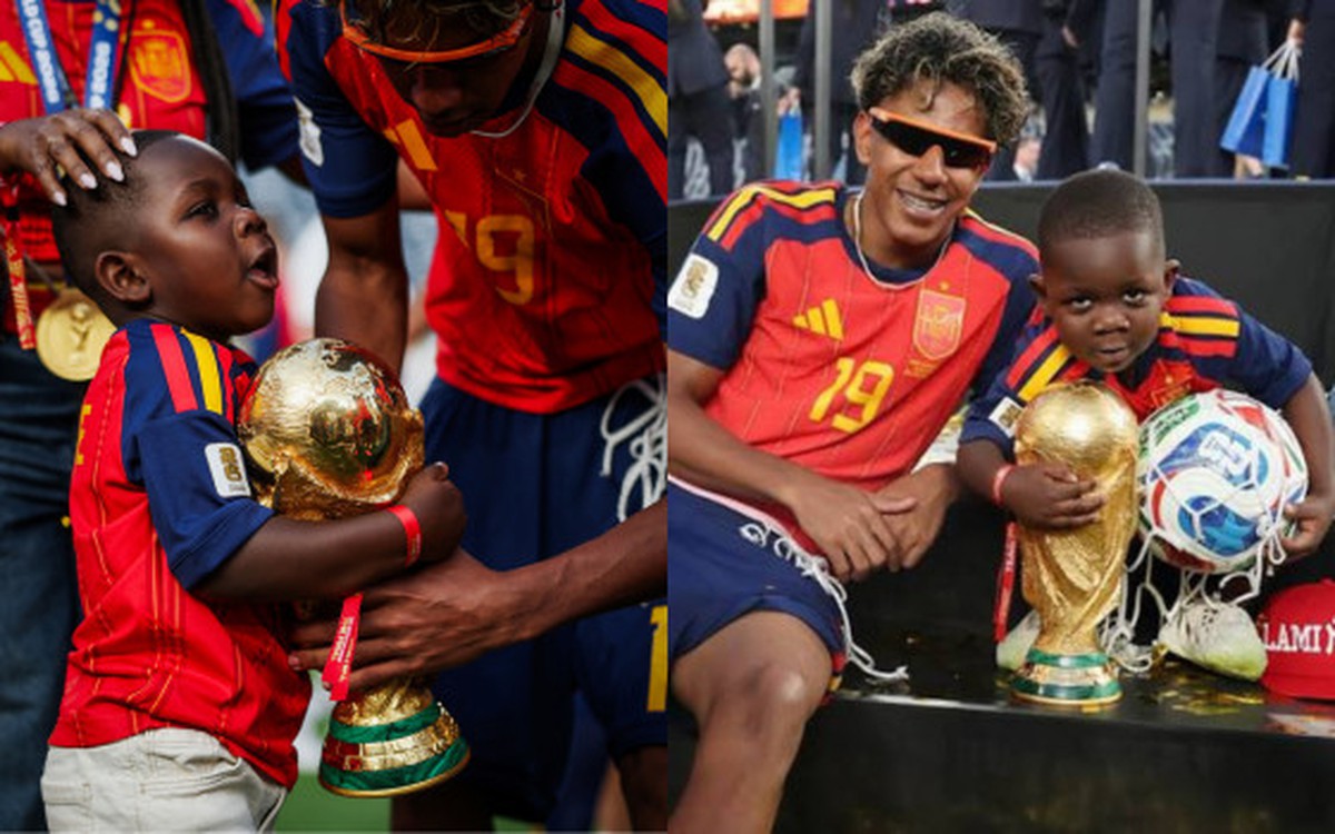 Không ghi bàn, không thi đấu nhưng vẫn viral nhất World Cup: Cậu bé 4 tuổi ôm cúp vàng bên cạnh Lamine Yamal là ai?