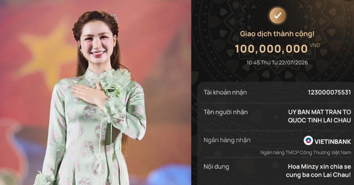 Giao dịch chuyển khoản 100 triệu đồng của Hòa Minzy