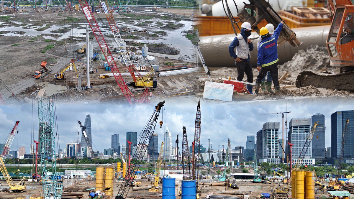 Cận cảnh đại công trường Trung tâm hành chính m...
