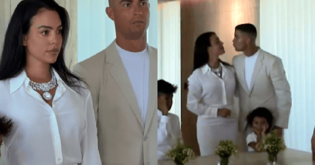 Video cận cảnh đám cưới "có một không hai" của Ronaldo và Georgina: Cô dâu bật khóc, chú rể tỷ phú diện đồ đơn giản, cưới vợ ngay trong phòng khách