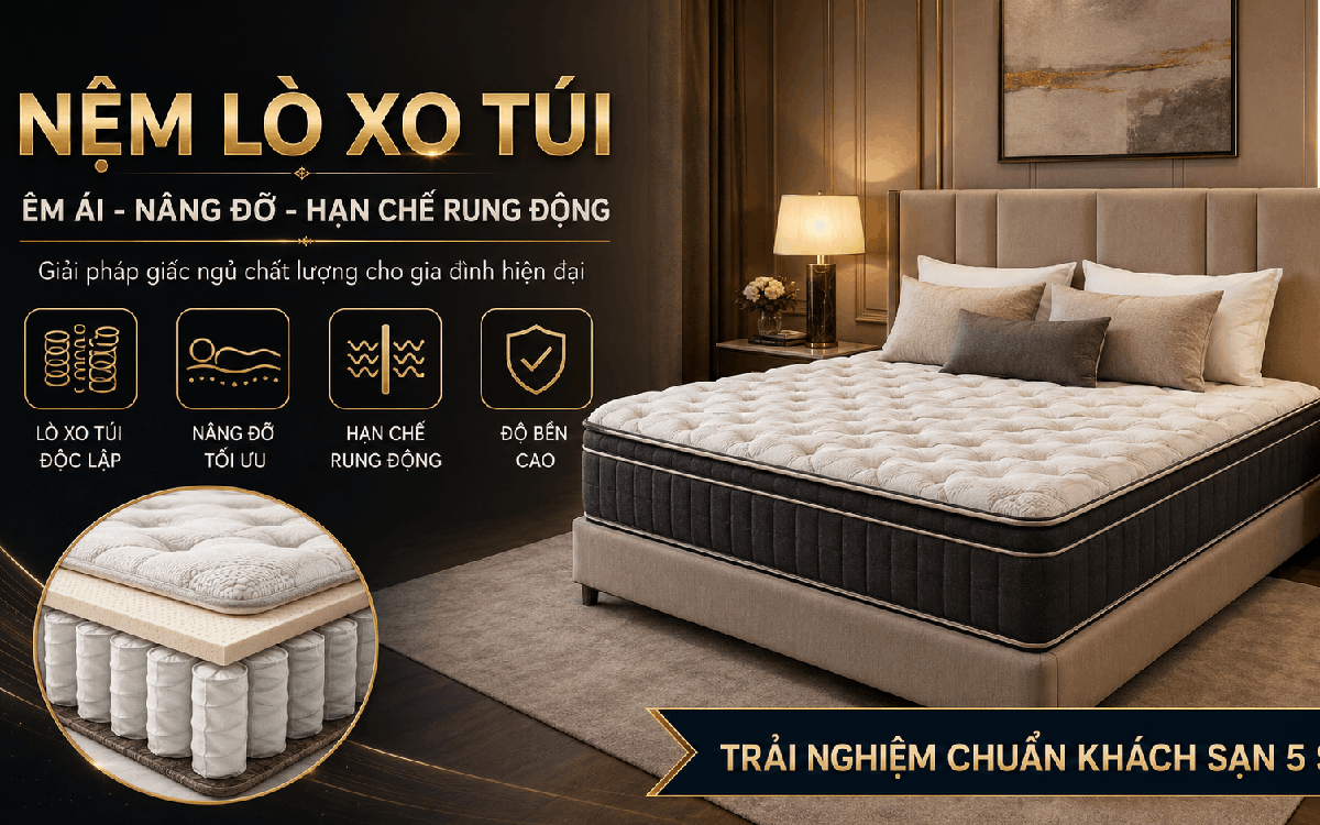 Nệm lò xo túi là gì mà ngày càng được nhiều gia đình và khách sạn cao cấp quan tâm?