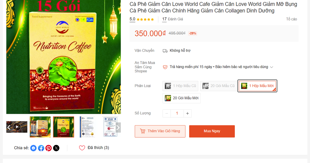 Bộ Y tế đề nghị xác minh một loại cà phê đang đ...