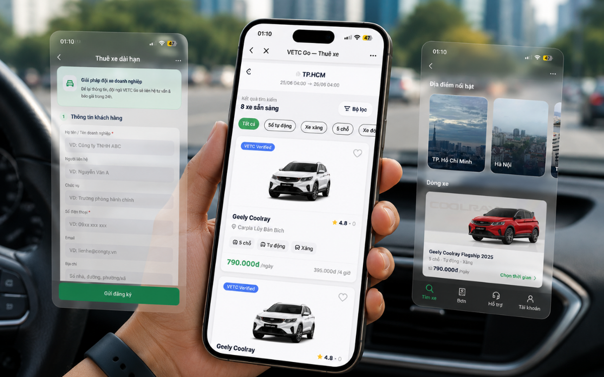 VETC thí điểm nền tảng cung cấp dịch vụ thuê xe tự lái