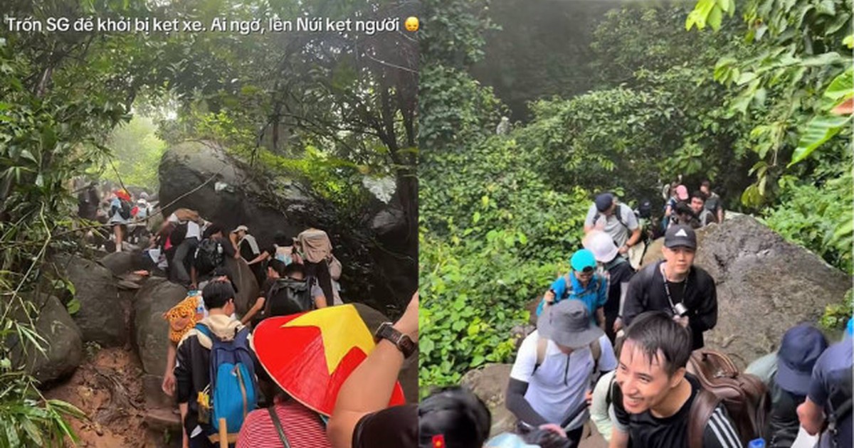 “Kẹt đường” giữa núi Bà Đen dịp 2/9: Dòng người chen kín cung trekking, nhích từng bước để lên đỉnh