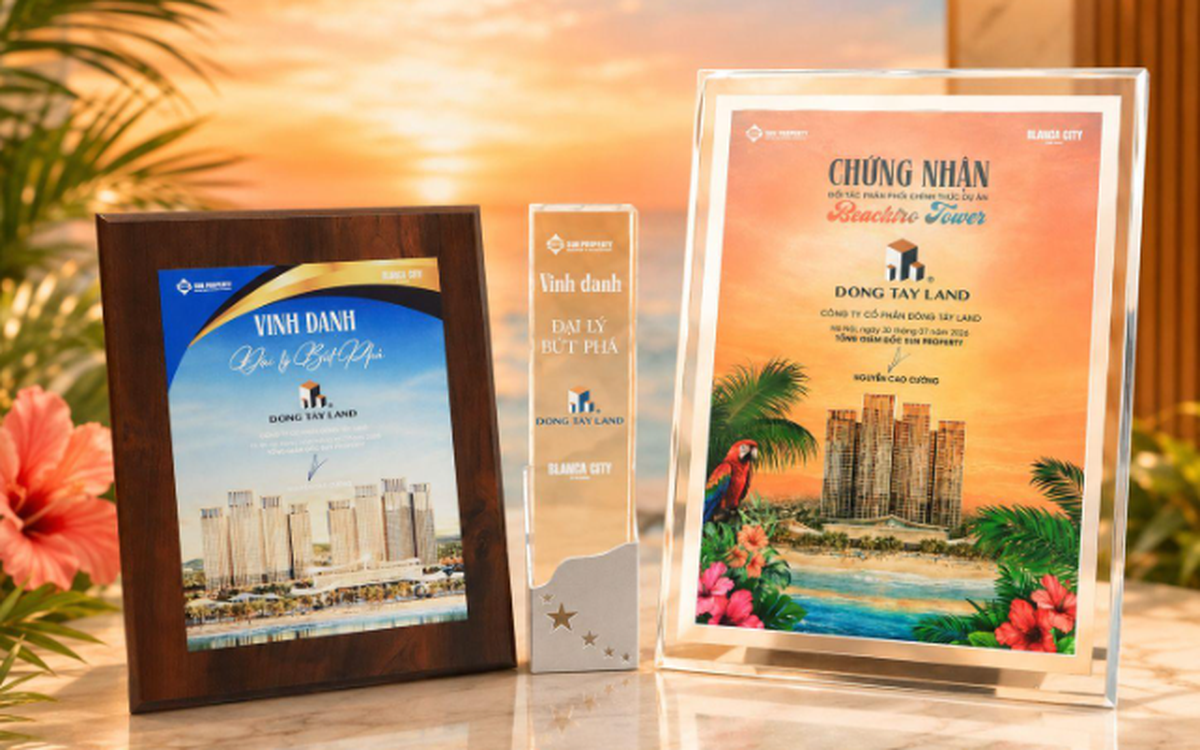 Sun Property vinh danh Đông Tây Land là đại lý bứt phá dự án Blanca City