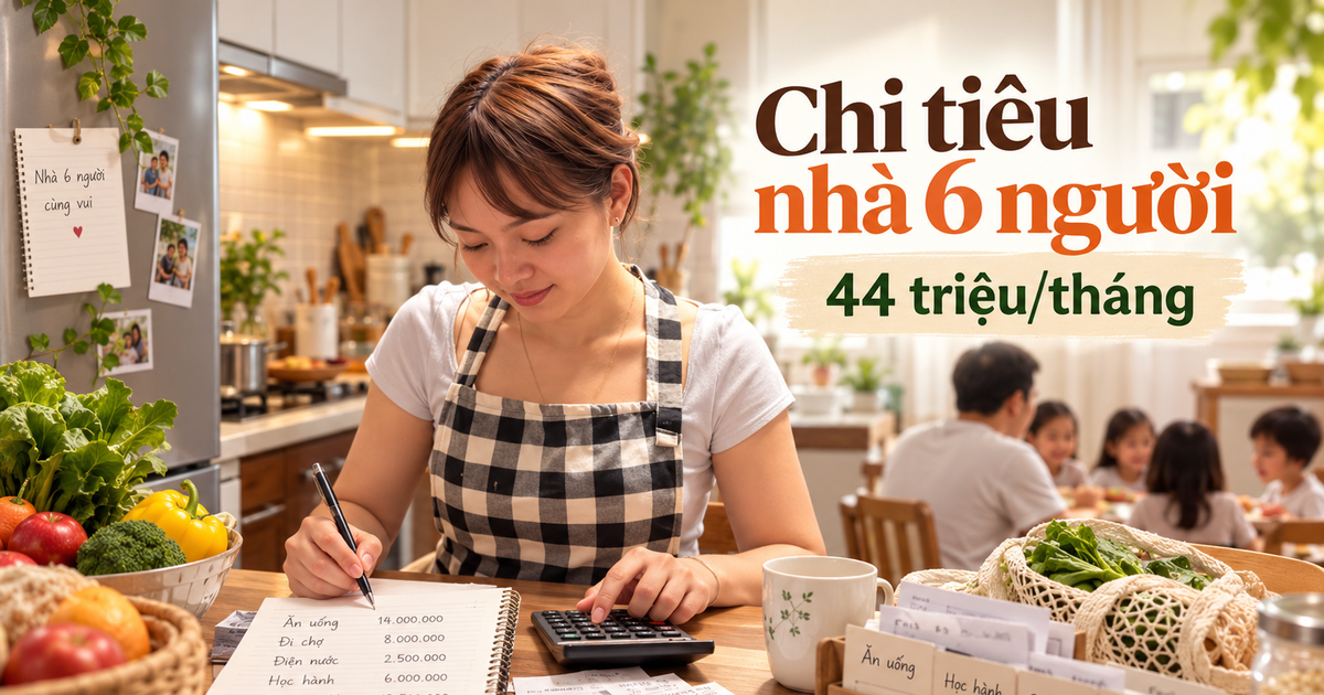 Gia đình 6 người, 4 con, đã có nhà vẫn tiêu 44 triệu/tháng: Riêng tiền ăn 18 triệu khiến dân mạng tranh luận