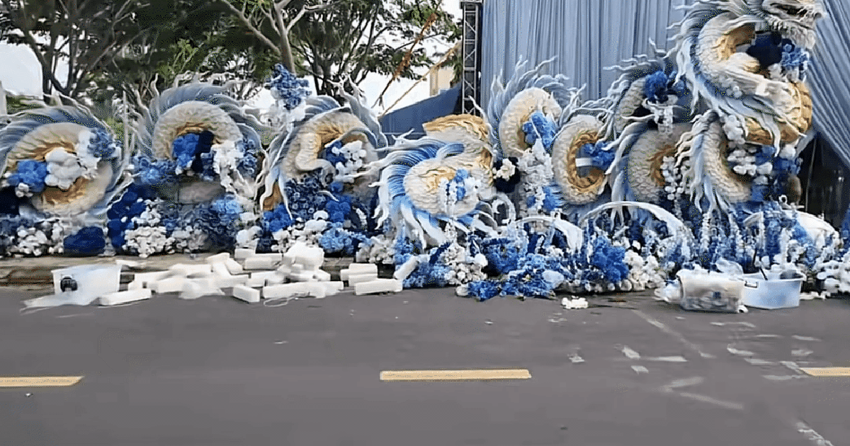 Thiếu gia tiệm vàng miền Tây cưới vợ: Chi vài trăm triệu dựng cổng cưới long - phụng dài 50m, bà con thi nhau đến check-in