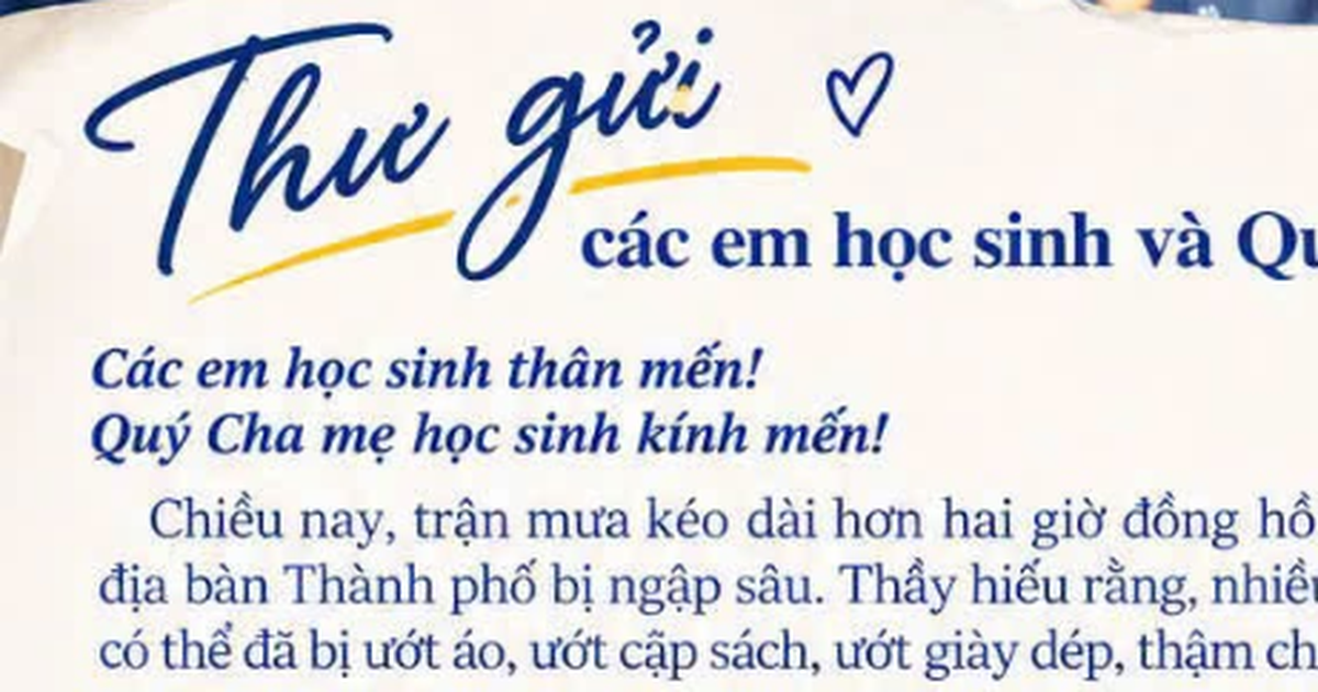 Hiệu trưởng ở TP.HCM viết tâm thư giữa đêm, nhắn học sinh một câu khiến nhiều phụ huynh xúc động