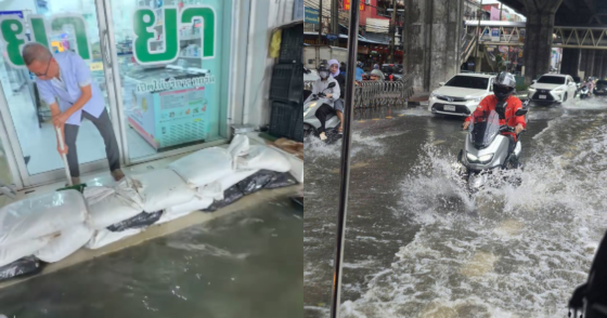 Bangkok mưa lớn, hàng loạt tuyến đường ngập: 3 quận được công bố là vùng thiên tai