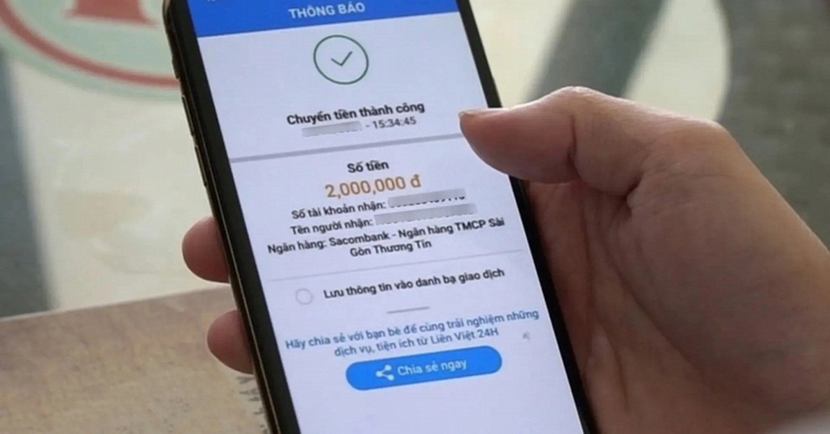 Tất cả người dân cần kiểm tra tài khoản ngân hàng khi có giao dịch chuyển tiền như sau
