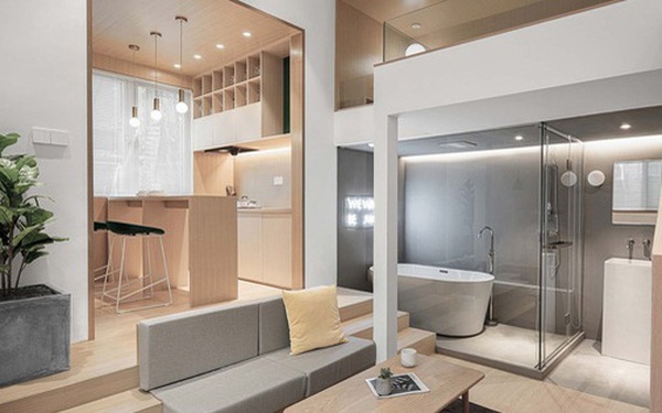 Cận cảnh căn hộ 25m2 nhưng có cả sân và quán bar, vô cùng hiện đại, tiện nghi