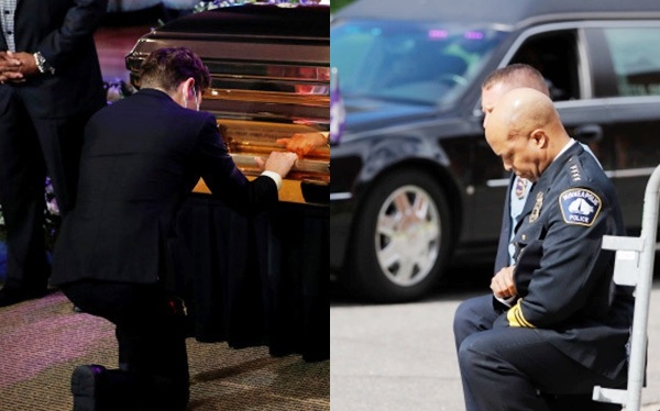 Thị trưởng Minneapolis quỳ khóc trước quan tài George Floyd trong lễ tưởng niệm ‘8 phút 46 giây’ đặc biệt