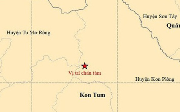 Tâm chấn trận động đất mới nhất xảy ra tại huyện Kon Plông, Kon Tum