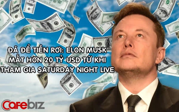 Tài sản Elon Musk 'bốc hơi' hơn 20 tỷ USD từ khi xuất hiện trong chương trình tấu hài Sarturday Night Live