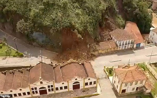 Clip: Lở đất kinh hoàng chôn vùi dinh thự 122 năm tuổi ở Brazil