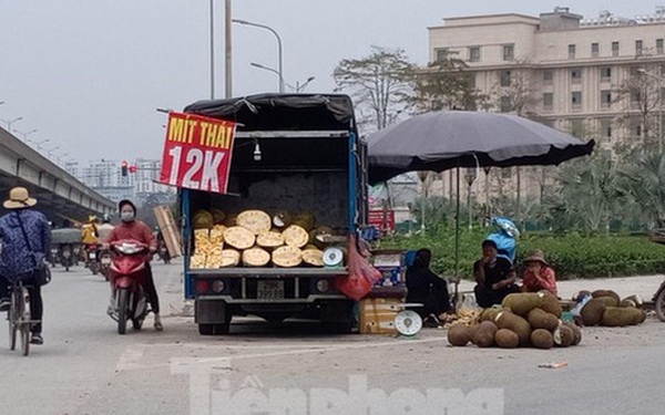 Nông sản xuất khẩu ách tắc, bày bán tràn ngập trên phố Hà Nội