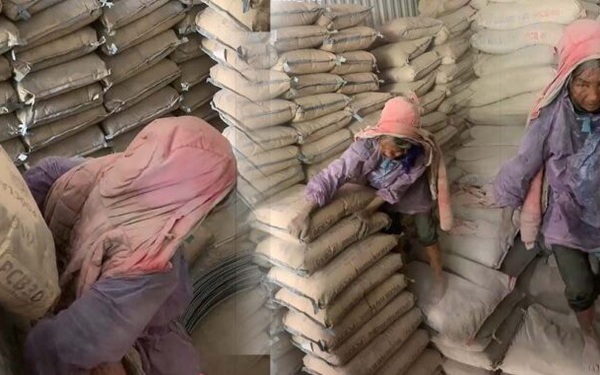 The truth “clarifies” behind the story of an austere ethnic woman carrying cement to earn 1 ton 30,000 salary.