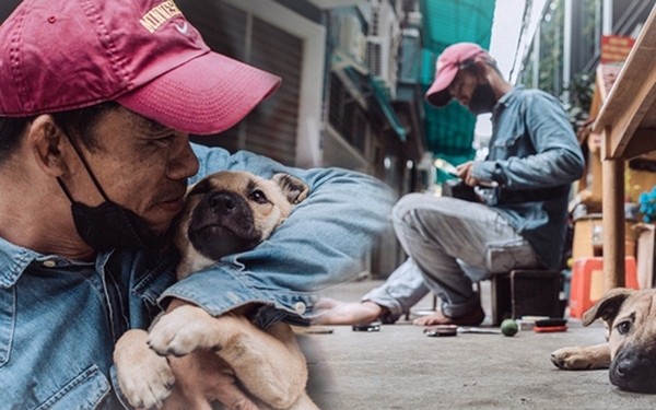 Gặp lại anh đánh giày câm nơi vỉa hè Sài Gòn: Chú chó mù chẳng còn bên anh, nhưng “người bạn” mới vẫn cùng anh rong ruổi